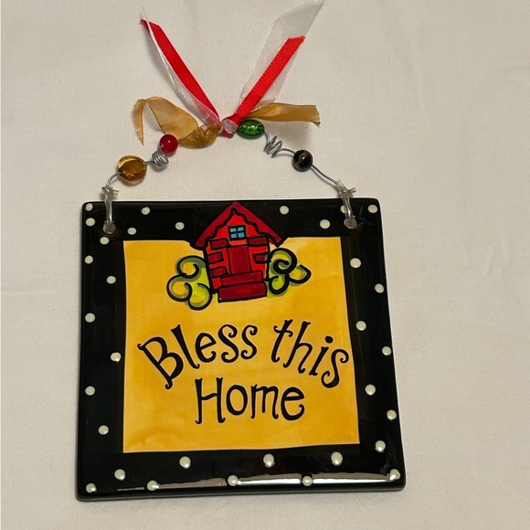 Vintage LAURA KIRKLAND DESIGN 8” H x 6” W x1/4 ” Thick Ceramic Plaque - Picture 1 of 3